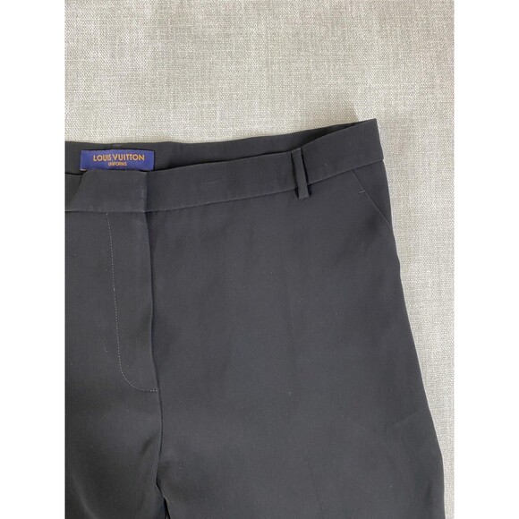 Louis Vuitton Uniforms Pants Mens 48 Black Straight Leg Polyester Dress Trousers - Picture 3 of 14
